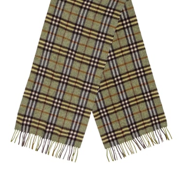 Burberry - Green & Brown Plaid Cashmere Scarf
