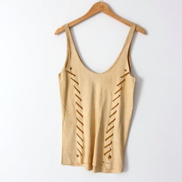 vintage boho suede tank top 
