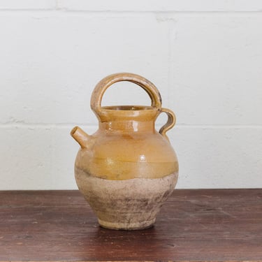 antique french provençal stoneware oil vessel