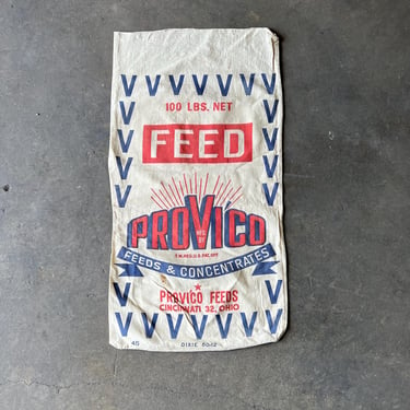 Vintage Provico 100 lbs Feedsack Cincinnati, OH 