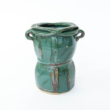 1989 Ceramic Artist Pottery Vase Plant Pot Utensil Holder 