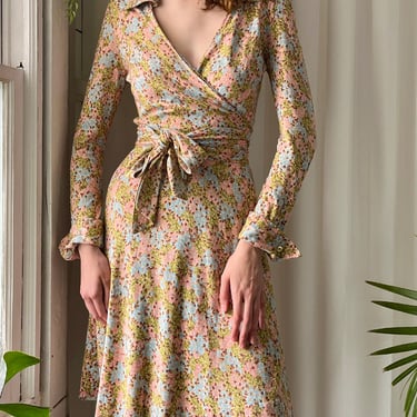 70s DVF Floral Wrap Dress
