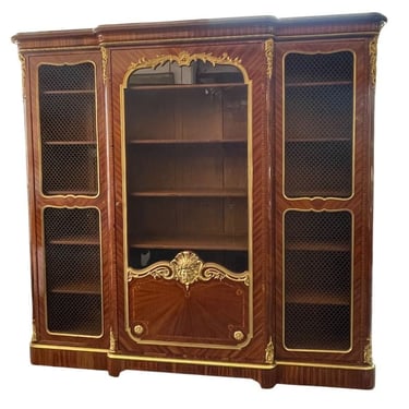 Signed Paul Sormani Bronze-Mounted Three-Door Cabinet / Vitrine, France, 19th C.