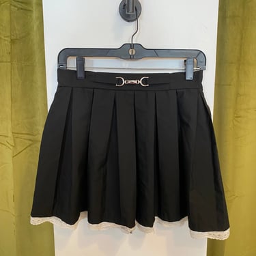 Pleated Skirt with Lace Trim