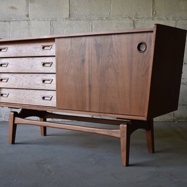 PREORDER // Mid Century Modern styled FLOATING Teak CREDENZA media stand 