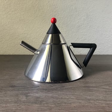 Postmodern Stainless Steel Kettle, Memphis Style teapot, Alessi 