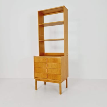 Midcentury Swedish oak bookcase unit By Bertil Fridhagen, Bodafors, 1960s 