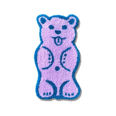 Fuzzy Bear Rug, accent rug, blue, lavender, gift for a guy, gift for a girl, present 