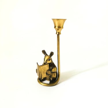 Brass Mouse Candle Holder 