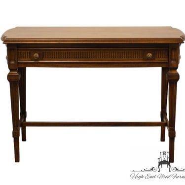 WHITE OF MEBANE Solid Walnut Italian Neoclassical Tuscan Style 44" Writing Desk / Accent Table 