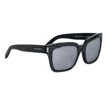Yves Saint Laurent - Black w/ Glitter print Detail Square Sunglasses