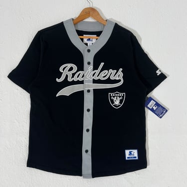 Retro Oakland Raiders STARTER Baseball Jersey Sz. L