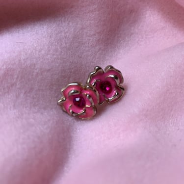 Pink Flower Earrings 