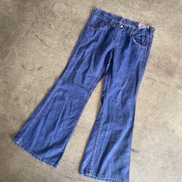 Vintage 70's Low Waisted Bell Bottoms by Hobo Jeans, XS 