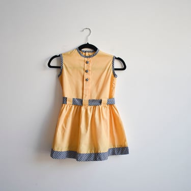 1960s Little Girls Yellow Shirt Dress 