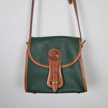 Vintage Dooney and Bourke Essex crossbody, Carribean green, All Weather Leather, 1990s 