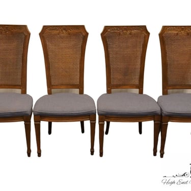 Set of 4 DREXEL FURNITURE Di Moda Collection Italian Neoclassical Tuscan Style Cane Back Dining Side Chairs 