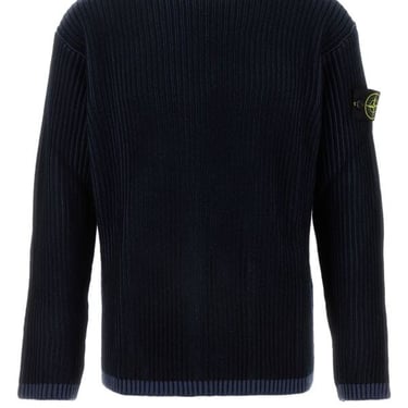 Stone Island Man Navy Blue Wool Sweater