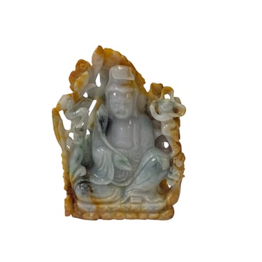 Chinese Natural Stone Bodhisattva Kwan Yin Tara Buddha Statue ws3249E 