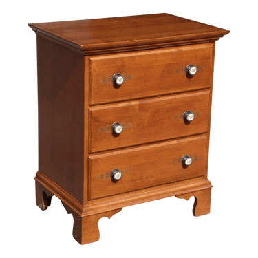 Vintage L. Hitchcock Stenciled Solid Maple Nightstand End Table