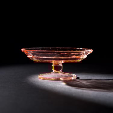Vintage Pink Depression Glass Banana Split Dish - Art Deco Footed Tea Room Pattern Serving Bowl by Indiana Glass Co. 