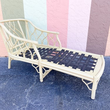 Yellow Ficks Reed Rattan Chaise