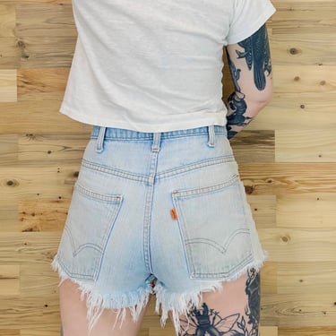 70's Levi's Orange Tab Cut Off Cheeky Jean Shorts / Size 29 