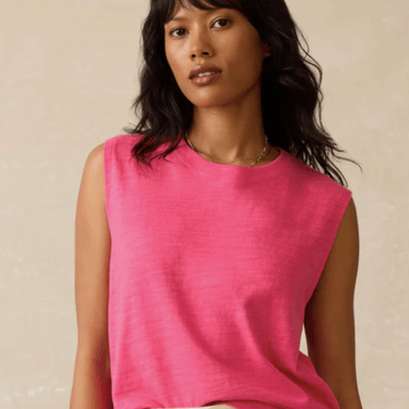 Sunwashed Slub Tank in Pink Flambe