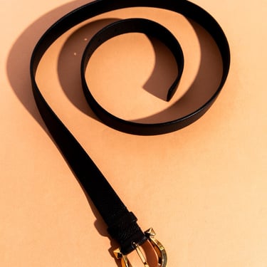 FERRAGAMO Black Leather Belt (Sz. 95)