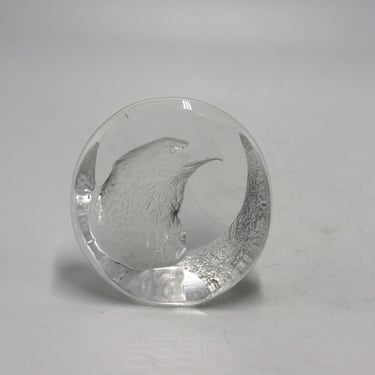 vintage Mats Jonasson crystal eagle paperweight made in Sweden 