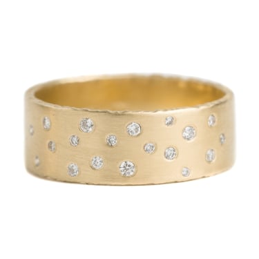 Scattered Diamond Band - 18ky -  7mm
