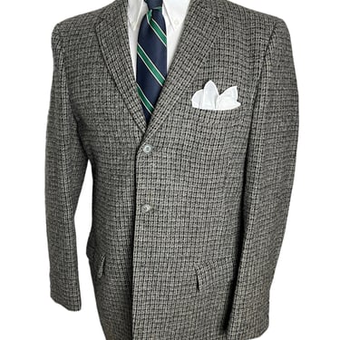 Vintage 1950s HARRIS TWEED Wool Sport Coat ~ size 38 to 40 Long ~ jacket / blazer ~ Preppy / Ivy Style / Trad ~ 