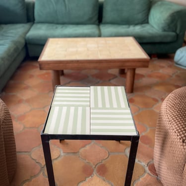 Sage Striped Indoor/Outdoor Table