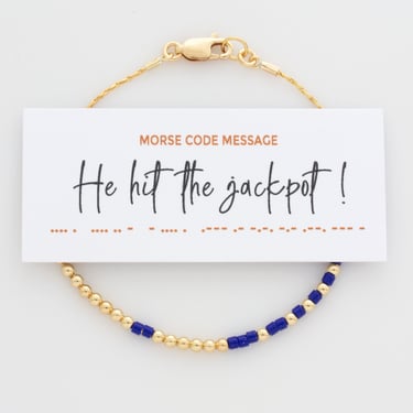 Funny Bridal Gift, He Hit The Jackpot Morse Code Bracelet, Unique Engagement Gift for Friend, Bachelorette Party Gift, LEILAJewelryShop 