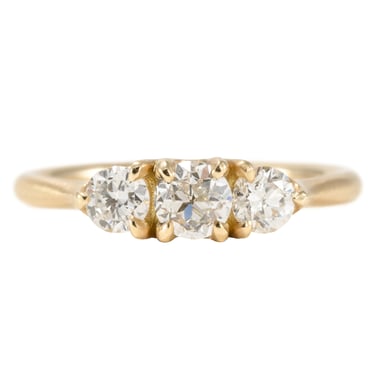 White Diamond Trio Ring - 18k Gold