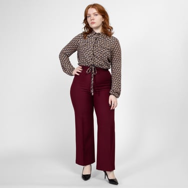 Medium 70s Burgundy High Waisted Trousers 30