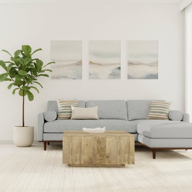 Lockhart SOLID MANGO WOOD 30&quot; Modern Square Coffee Table in Natural FFW-1014