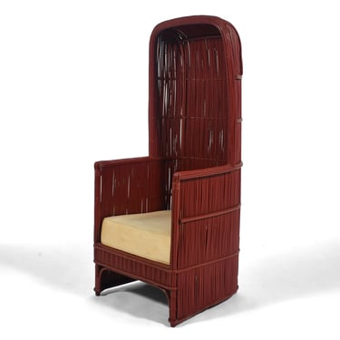 Vermillion Rattan Canopy Chair