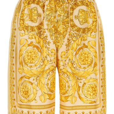 Versace Man Printed Silk Bermuda Shorts