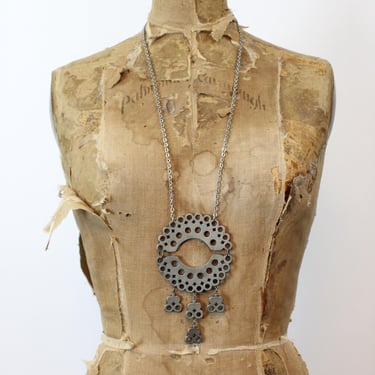 1960s BRUTALIST pewter MASSIVE necklace | new spring summer 