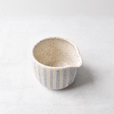 Blue Matcha bowl with stripes 