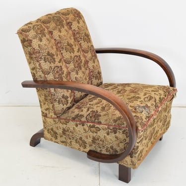 Art Deco Armchair by Jindrich Halabala, Czechoslovakia, 1930's 