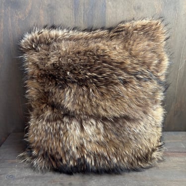 XL Raccoon Fur Pillow