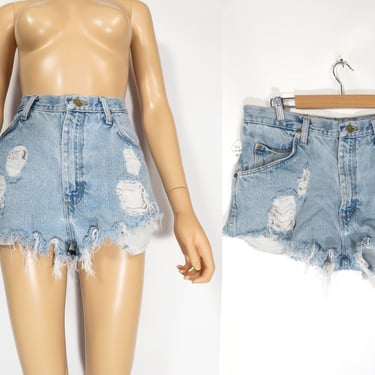 Vintage 90s/00s Wrangler Distressed Cut Off Shorts Size 33 Waist 