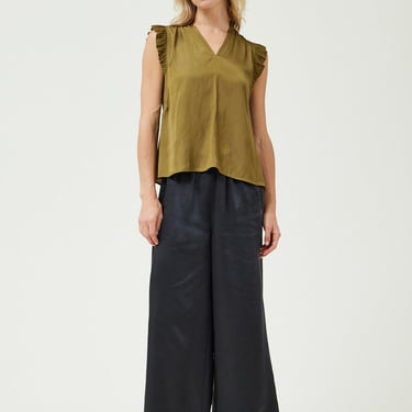 Grade &amp; Gather - Wide Leg Satin Pants - Black