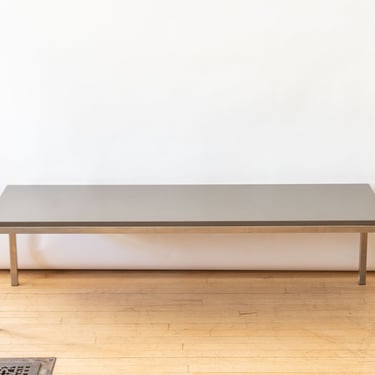 Knoll Style Stone & Metal Coffee Table