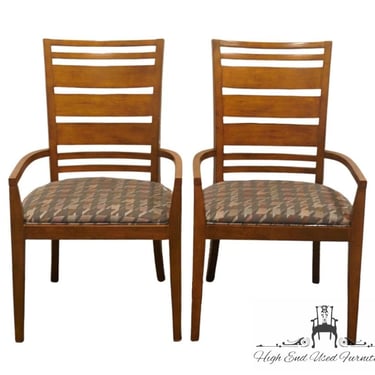 Set of 2 THOMASVILLE Modern Theory Collection Retro Walnut Dining Arm Chairs 46621-822 