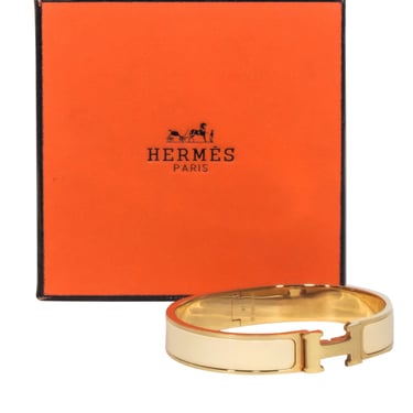 Hermes - Ivory & Gold Clic H Bracelet