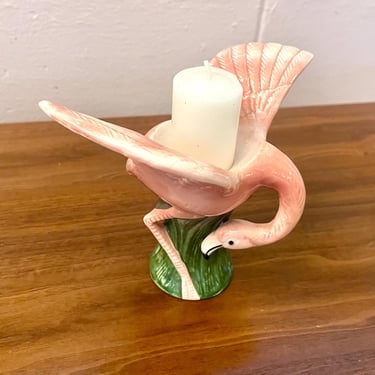 Vintage Mid Century Modern 1950s Fitz Floyd Flamingo Candleholder 