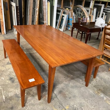 Dining Set with Rectangular Table and Two Benches